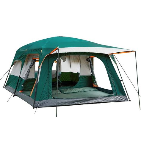 KTT Extra Large Tent 12 Person(Style-A),Family Cabin Tents,2 Rooms,Straight Wall,3 Doors and 3 Window with Mesh,Waterproof,Double Layer,Big Tent for Outdoor,Picnic,Camping,Family,Friends Gathering. Tent Pattern, 12 Person Tent, Best Family Tent, Big Tent, 8 Person Tent, Tenda Camping, Inner Tent, Big Tents, Large Tent