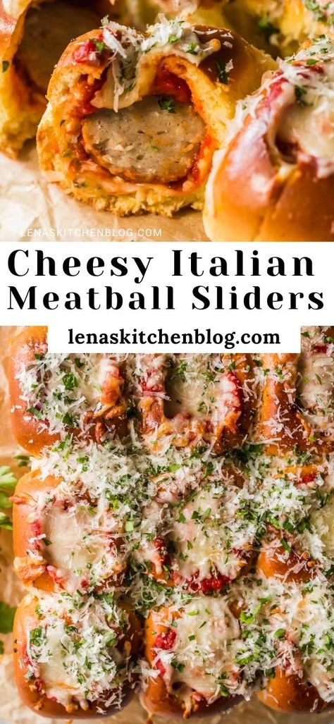 Italian Meatball Sliders, Sliders With Hawaiian Rolls, Asian Pork Meatballs, Meatball Sliders Recipes, Frozen Italian Meatballs, Meatballs Italian, Sliders Recipes Hawaiian Rolls, Juicy Meatballs, Cheesy Meatballs