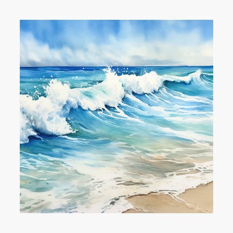 Sea Painting, Simple Acrylic Paintings, Nautical Home, Sea Waves, Tahiti, Acrylic Art, Diy Art, Art Lessons, Watercolor Art