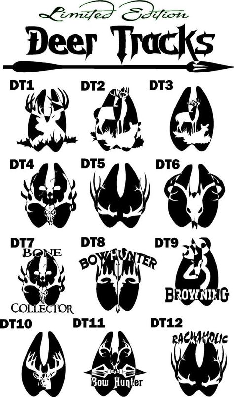 Deer Track Tattoo, Deer Hunting Tattoos, Deer Decal, Hunting Decal, Deer Tracks, Hunting Tattoos, Hunting Themes, Creative Tattoo, Deer Tattoo