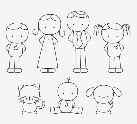 Doodle Family, Family Picture Drawing, Family Sketch, Stick Drawings, Picture Drawing, Family Cute, Drawing Lessons For Kids, Social Emotional Development, Clip Art Pictures