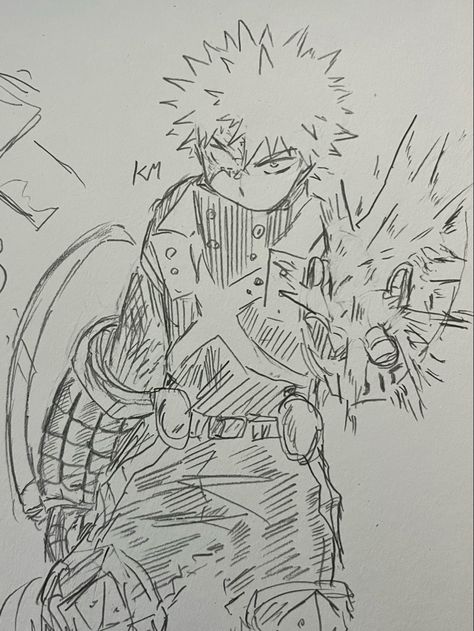 Bakugou Drawing Reference, Bakugo Reference Sheet, Manga Cover Art Ideas, Bakugo Scars, Mha Horikoshi Sketch, Bakugo Drawing Sketch, Manga Panel Drawing, Bakugo Sketch, Bakugou Sketch