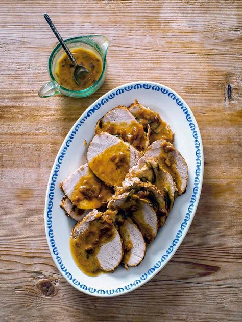 Comforting as heck yet impressive enough to share with company. And did we mention that making it is essentially effortless? Entertaining made easy. #pork #comfortfood #braising Braised Pork Loin, Braising Recipes, Rosemary Recipes, Pan Sauce, Pork Loin Recipes, Braised Pork, Supper Recipes, Pork Dishes, Pork Loin