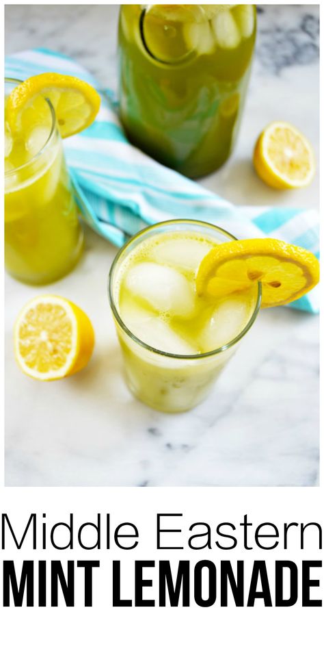 Mediterranean Countries, Mint Drink, Mint Lemonade, Alcoholic Beverage, Popular Drinks, Creative Cocktail, Summer Refreshments, Middle Eastern Recipes, Arabic Food