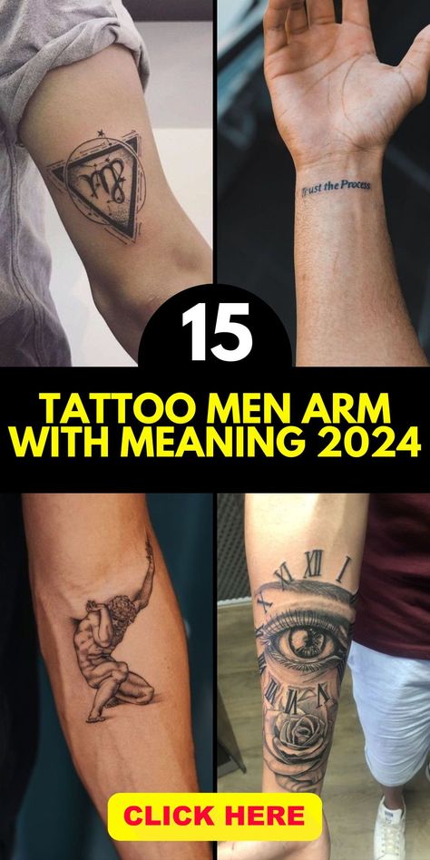 Explore the world of tattoo men arm with meaning in 2024. Discover minimalist designs that convey deep significance. Whether it's an upper arm sleeve or a forearm cover-up, our collection offers meaningful and unique ideas for half sleeves and full sleeves. Dive into the aesthetic of cool small tattoos for men and be inspired by our half sleeve designs. Find the perfect forearm tattoo, from simple to geometric, and express your individuality with a band or lower arm design. Men’s Arm Tattoos Meaningful, Healing Tattoos For Men, Simple Arm Band Tattoo Designs For Men, Wrist Cover Tattoo Men, Single Arm Tattoo Men, Tattos Ideas Man Arm, King Solomon Tattoo, Men Tattoos Arm Sleeve Simple, Subtle Forearm Tattoo Men