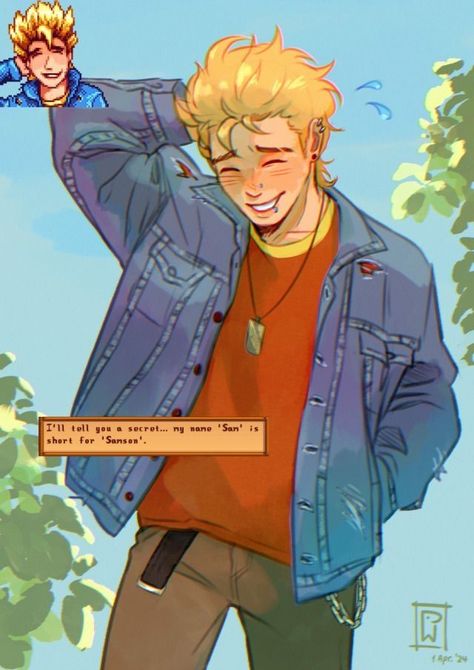 #sam #stardewvalley #stardew #valley (not mine, i didn't found the original) Stardew Valley Layout, Stardew Valley Tips, Stardew Valley Farms, Stardew Valley Fanart, Stardew Valley, Gamer Girl, Cool Drawings, My Name, On Tumblr