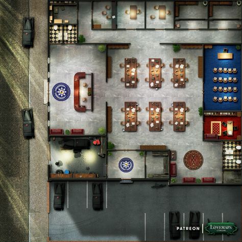 Police Station Interior, Map Assets, D20 Modern, Station Map, Call Of Cthulhu Rpg, Alan Wake, Cyberpunk Rpg, Building Map, Dnd World Map