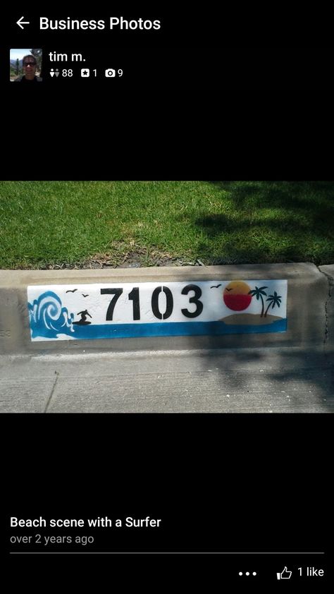 Curb Numbers, Stencil Ideas, Address Numbers, Business Photos, Beach Scenes, Curb Appeal, Cali, Art Ideas, Paintings