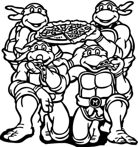 Teenage Mutant Ninja Turtle Coloring Pages Ninja Turtles Printables, Ninja Turtles Pictures, Ninja Turtles Coloring Pages, Michelangelo Ninja Turtle, Pizza Coloring Page, Ninja Turtle Coloring Pages, Turtle Coloring Pages, Birthday Coloring Pages, Teenage Ninja Turtles