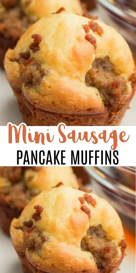 Sausage Pancake Muffins, Whole30 Recipes Breakfast, Menu Sarapan Sehat, Pancake Bites, Clean Breakfast, Pancake Muffins, Tin Recipes, Muffin Tin Recipes, Breakfast Bites