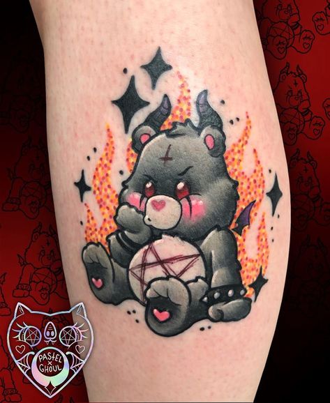 Mewo llama Care Bear Tattoos, Sisters Tattoo, Wicked Tattoos, Scary Tattoos, Kawaii Tattoo, Gothic Tattoo, Bear Tattoo, B Tattoo, Cute Emoji Wallpaper