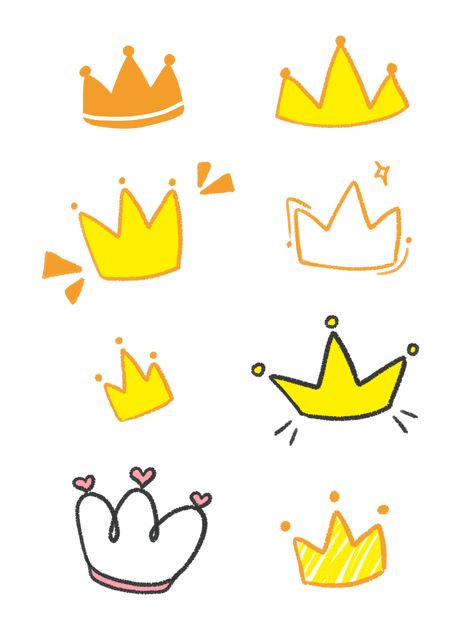 Scrapbook Png, Happy Birthday Tag, Crown Illustration, Crown Png, Happy Birthday Best Friend Quotes, Cake Logo Design, Doodle Frame, Instagram Cartoon, Golden Crown