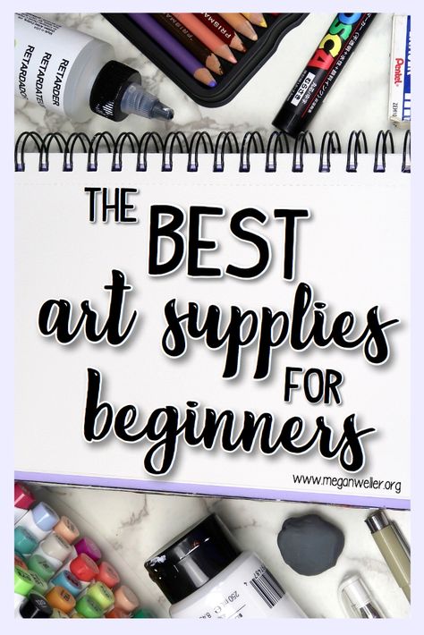 Beginner Art Supplies, Megan Weller, Art Supply Storage Ideas, Ways To Fill Your Sketchbook, Art Supplies For Beginners, Sketchbook Ideas Inspiration, Art Supply Storage, Cheap Art Supplies, Best Art Supplies