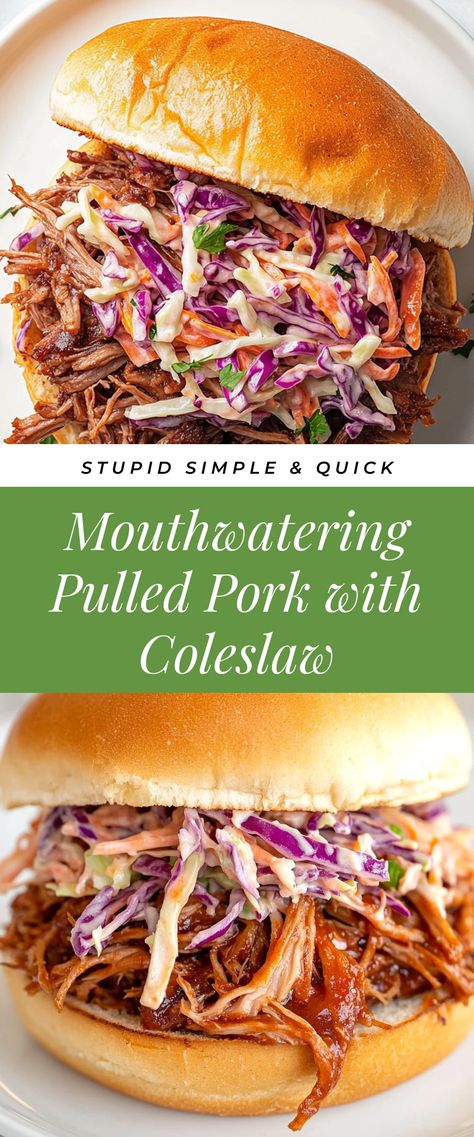 Image for Mouthwatering Pulled Pork with Coleslaw Bbq Pulled Pork Coleslaw, Pulled Pork Toppings, Pulled Pork Sandwich Recipes, Pulled Pork Meals, Pulled Pork Recipes Leftover, Recipes Using Pulled Pork, Pulled Pork With Coleslaw, Side Dishes For Pulled Pork, Sides For Pulled Pork