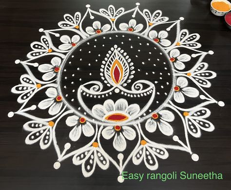 Murugan Kolam, Diwali Rangoli 2022, Small Kolam Designs, Diwali Designs, Deepavali Rangoli, Rangoli Drawing, Margali Kolam, Deepam Kolam, Colour Kolam