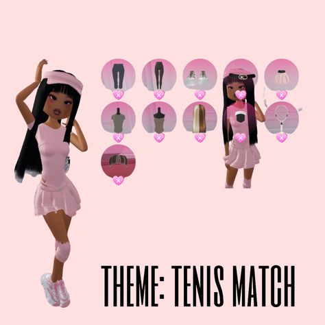 This is a tennis match outfit if you dont know what to do :) Tennis Dress To Impress, Dress To Impress Tennis Match, Tennis Match Outfit, Dti Ideas, Dti Fits, Berry Ave, Tennis Match, Match 3, Themed Outfits