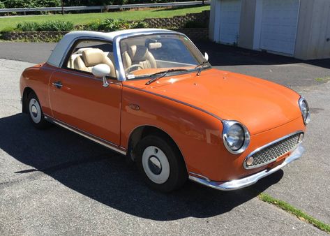 1991 Nissan Figaro Turbo | Deadclutch Nissan Figaro 1991, Nissan Figaro Aesthetic, 1991 Nissan Figaro, Figaro Car, Vintage Nissan, Nissan Figaro, Slammed Trucks, Slammed Cars, Old Vintage Cars