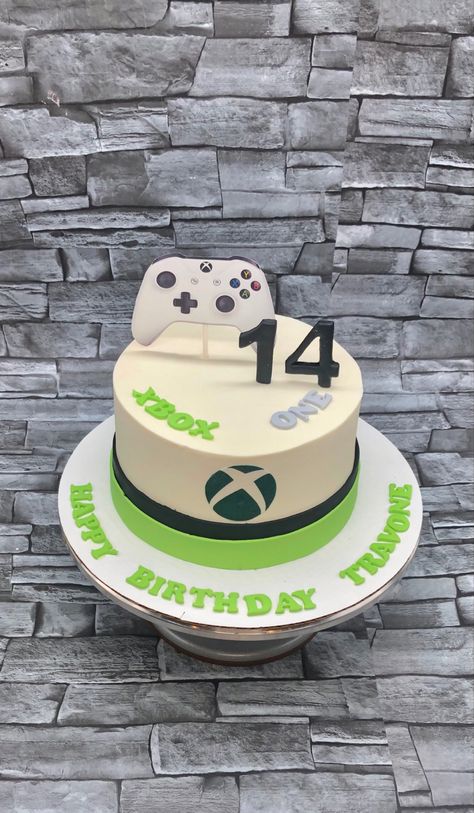 Video Gamer Cake, Game Cake Ideas, Xbox Themed Birthday Cake, Xbox Birthday Cake, Xbox Gamer Birthday Cake, Xbox Theme Cake, Xbox Cupcake Cake, Diy Xbox Cake, Gamers Party Ideas