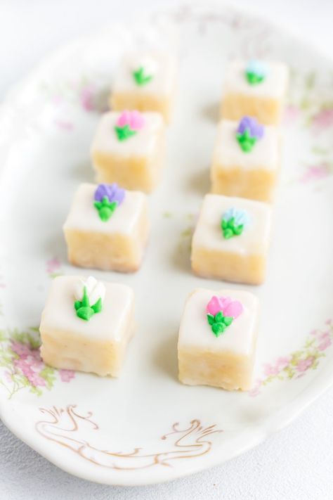 petit four. Heart Petit Fours, Wedding Petite Fours, Icing For Petit Fours, Marzipan Petit Fours, Raspberry Petit Fours, Diy Petit Fours, Petite Fours How To Make, Floral Pastries, Easy Petit Fours Simple