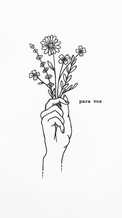 Bouquet Line Drawing, Hand Holding Bouquet, Line Drawing Flower, Cute Flower Drawing, Hands Holding Flowers, Holding Bouquet, Aesthetic Drawings, Drawing Aesthetic, Minimalist Drawing