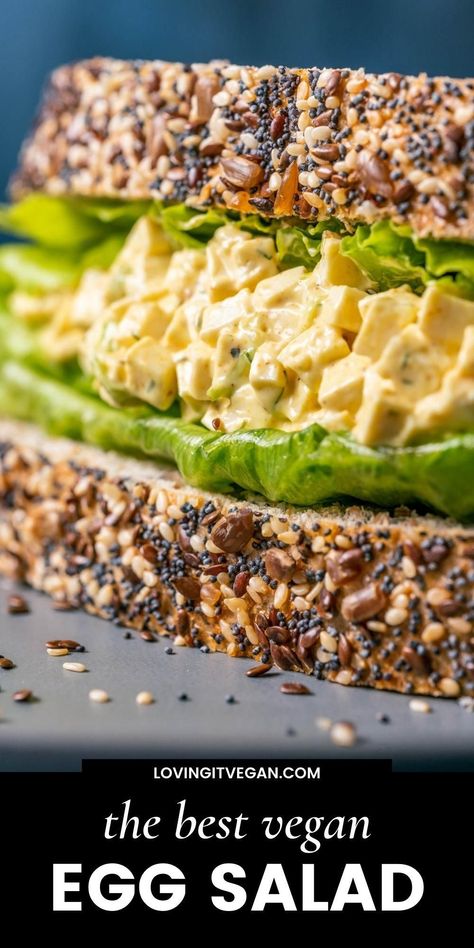 The best vegan egg salad is made with tofu, vegan mayo and a perfect blend of spices to taste just like the real thing. Perfect for picnics. Vegan Spinach Soup, Vegan Egg Salad Recipe, Tofu Egg Salad, Vegan Egg Salad, Vegan Salad Dressing Recipes, Vegan Chicken Salad, Dressings Recipes, Vegan Picnic, Soy Tofu