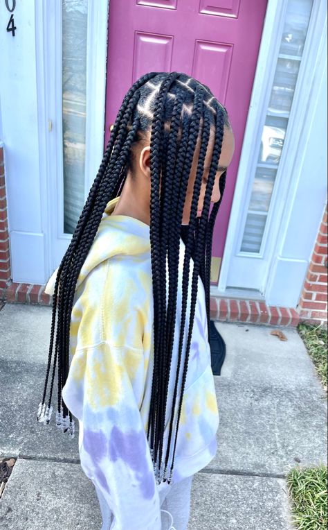 #knotlessboxbraids #knotless Noteless Braids Black Kids, Kids Large Knotless Braids, Kids Knotless Box Braids, Hairstyles For Black Women Cornrows, Black Women Cornrows, Women Cornrows, Parting Hair, Braided Hairstyles For Black Women Cornrows, Braids Styles