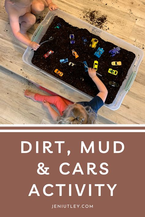 Dirt, Mud and Cars Activity | Jeni Utley Outdoor Learning Activities, Play Outdoor, Car Activities, Beginner Reader, Outdoor Activities For Kids, Messy Play, Easy Activities, Outdoor Learning, Kids Learning Activities