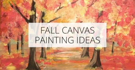 Learn how to paint a colorful fall tree landscape in this step by step acrylic painting tutorial for beginners. Diy Painting Party, Fall Canvas Painting Ideas, Canvas Paint Party, Acrylics For Beginners, Fall Canvas Art, Step By Step Acrylic Painting, Fall Landscape Painting, Fall Canvas Painting, Fall Canvas