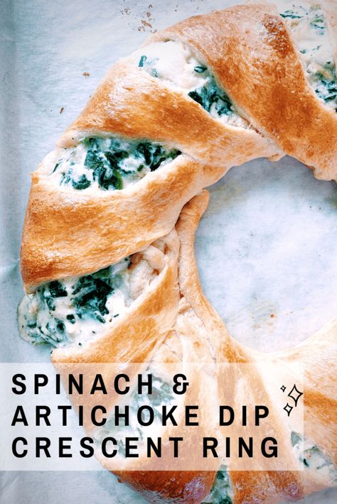 Crescent Roll Rings, Crescent Roll Ring Recipes, Crescent Ring Recipes, Artichoke Appetizer, Crescent Roll Recipes Dinner, Spinach And Artichoke Dip, Crescent Recipes, Crescent Ring, Pampered Chef Recipes