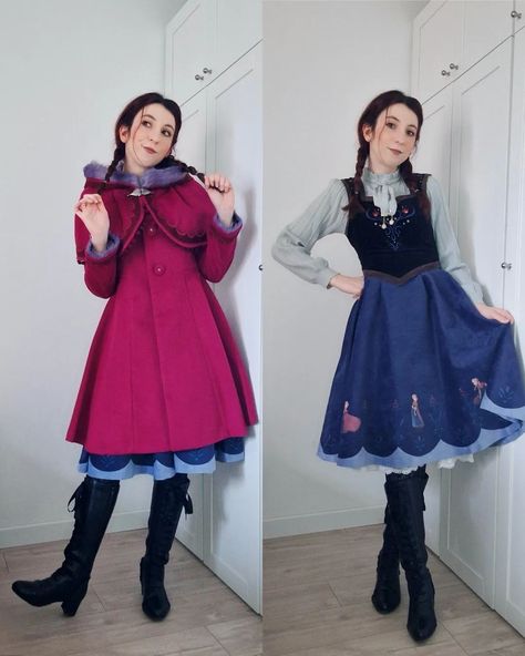 Anna Disneybound by @kiyomi.of.andalasia (IG) Dress and coat from Secret Honey Frozen La reine des neiges Diy Frozen Costume, Frozen Inspired Outfits For Women, Anna Frozen Outfit, Halloween Consumes, Anna Disneybound, Frozen Anna Costume, Frozen Inspired Outfits, Anna Halloween Costume, Princess Anna Costume