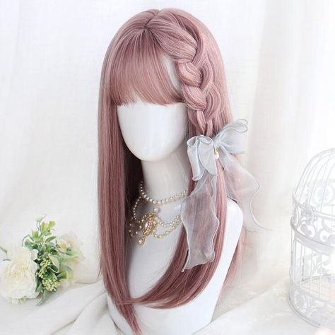 Fantasy Hair Color Ideas, Interesting Hair Styles, Girls With Long Hair, Sweet Hairstyles, Wig Hairstyles Ideas, Wig Styling, Cosplay Hair, Kawaii Hairstyles, Fantasy Hair