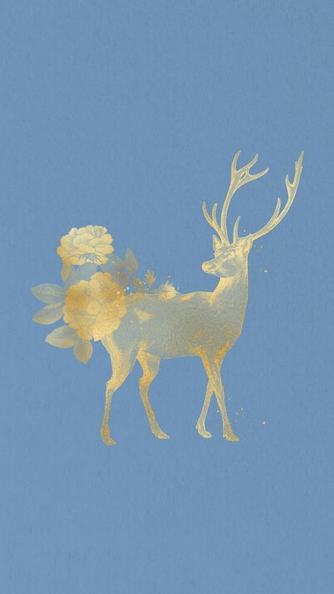 Blue Deer Aesthetic, Iphone Backgrounds Vintage, Deer Wallpaper Aesthetic, Iphone Background Red, Aesthetic Iphone Backgrounds, Iphone Wallpaper Blue, Aesthetic Android, Animal Collage, Deer Wallpaper