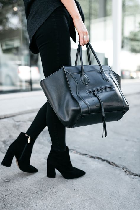 black booties, celine bag Celine Phantom Bag Outfit, Celine Bag Luggage, Celine Phantom Bag, Goal Board, Dream Bags, 2020 Vision, Black Jeans Outfit, Larger Than Life, Clothing Catalog