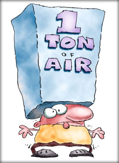 Feeling a bit under pressure? Join the club. You might not think so, but the atmosphere has weight. In fact, about one ton of air is always pressing down on you. Earth’s atmosphere has a lot … High School Earth Science, Earth Science Middle School, Teaching Weather, Teaching Displays, General Physics, Fourth Grade Science, Atmospheric Pressure, Reading Essentials, School Cartoon