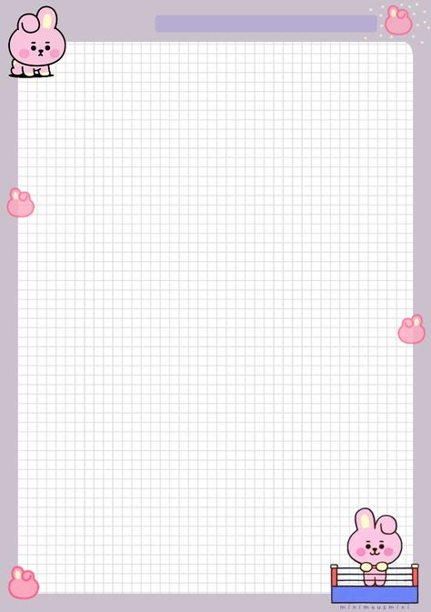 Bt21 Cooky, Printable Paper Patterns, Memo Pad Design, Samsung Notes, Note Pad Design, Note Writing Paper, Paper Background Design, Astuces Diy, Bullet Journal Design Ideas