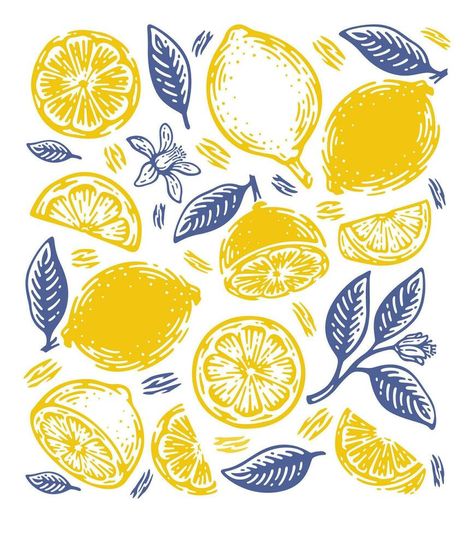 Single Pattern of doodle hand drawn lemon. Lemon Branch Illustration, Lemon Vintage Illustration, Lemon Outline Drawing, Lemon Digital Art, Lemon Art Illustration, Lemon Slice Drawing, Lemons Drawing, Lemon Doodle, Ceramic Design Ideas