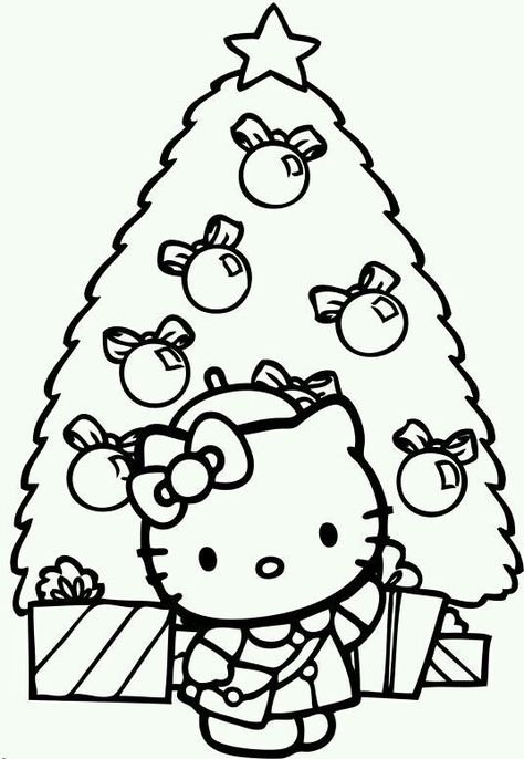 Sanrio Christmas Coloring Pages, Hello Kitty Christmas Drawing, Hello Kitty Christmas Coloring Pages, Kawaii Colouring Pages, Hello Kitty Colouring, Sanrio Printables, Coloring Pages Hello Kitty, Hello Kitty Paper, Globe Drawing