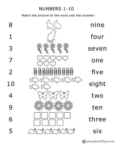 numbers 1-10 Numbers Preschool Printables, Number Words Worksheets, Counting Worksheets For Kindergarten, Number Worksheets Kindergarten, Preschool Math Worksheets, Numbers Kindergarten, Free Kindergarten Worksheets, Kids Worksheets Printables, Worksheets Kindergarten