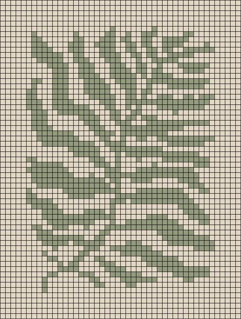 Alpha pattern #163288 | BraceletBook Cross Stitch Hanging, Plant Tapestry Crochet, Alpha Patterns 2 Colors, Knit Tapestry Pattern, Small Crochet Tapestry Pattern, Alpha Grids, Large Alpha Patterns, Leaf Alpha Pattern, Cottagecore Alpha Pattern