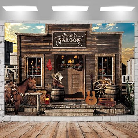 Cowboy Backdrop, Cowgirl Baby Shower, Western Saloon, Old Western, Vintage Bar, Western Cowboy, Wild West, Barn Door, Photo Shoot