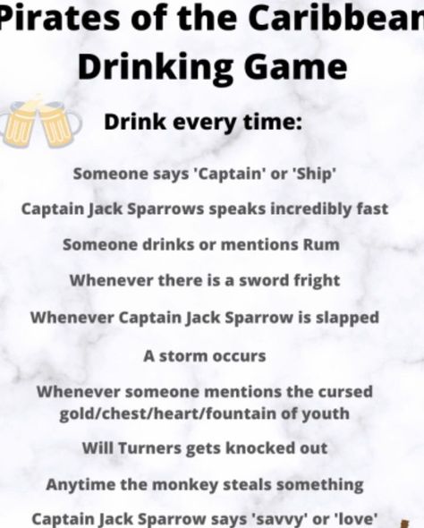 Movies Drinking Games, Pirates Of The Caribbean Drinking Game, Drink When Games Movies, Drinking Ideas, Halloween Drinking Games, Halloween Wednesday, Movie Drinking Games, Alcohol Games, Bff Stuff