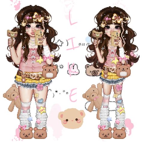 Garyu Aesthetic Outfits, Everskies Kawaii Outfits, Cute Everskies Outfits, Pink Everskies Outfits, Everskies Cutecore, Outfit Ideas Cutecore, Kawaii Everskies, Everskies Magazine, Everskies Kawaii