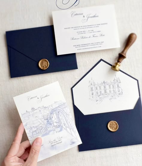 Dream Wedding Decorations, Wedding Planning Decor, Calligraphy Wedding Invitation, Classic Wedding Invitations, Mom Wedding, Blue Wedding Invitations, Wedding Souvenirs, Wedding Envelopes, Wedding Mood Board