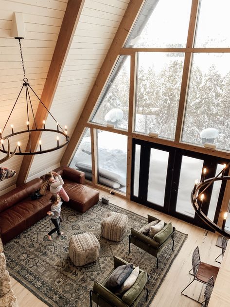 A Tell All: The 11 Months Post-Fire. - Chris Loves Julia A Frame Cabins, Cabin Inspiration, A Frame House Plans, Chris Loves Julia, Cabin Interiors, Cabin Living, Frame House, A Frame Cabin, A Frame House