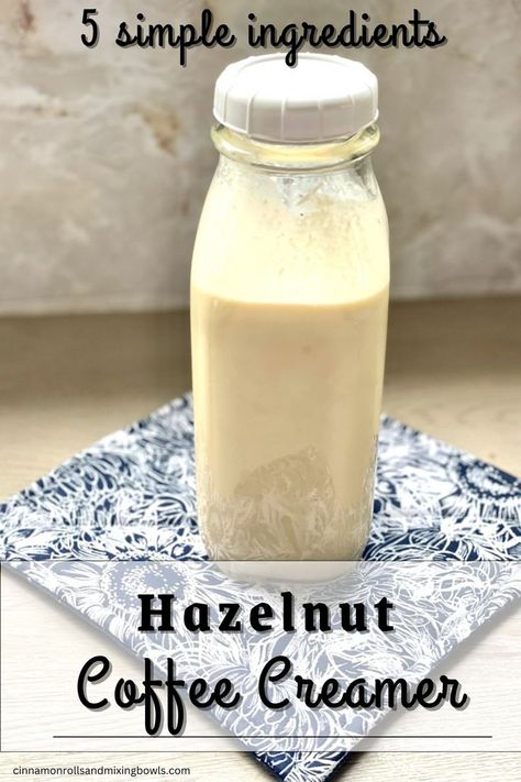 Coffee Creamer Homemade Healthy, Homemade Hazelnut Coffee Creamer, Hazelnut Coffee Recipe, Flavored Coffee Creamer Recipes, Homemade Coffee Creamer Recipe, Hazelnut Coffee Creamer, Diy Coffee Creamer, Homemade Coffee Syrup, Ginger Ale Recipe