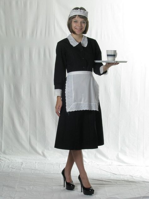 House Keeper Sound Of Music Costumes, Maids Outfit, Chef Dress, House Keeper, Waitress Outfit, Waitress Uniform, Below The Knee Skirt, Maid Uniform, Maid Cosplay