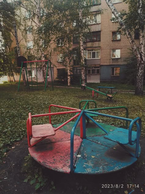 Old Playground Aesthetic, Soviet Playground, Polish Childhood Aesthetic, Russian Childhood Aesthetic, Nostalgic Playground, Slavic Nostalgia, Russia Nostalgia, Aesthetic Playground, Russian Childhood