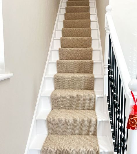 Herringbone stair runner from Tapi Carpets which included fitting too. Herringbone Stair Runner, Stair Runner Carpet, Stair Runner, Herringbone, Stairs, Carpet, Home Decor, Home Décor