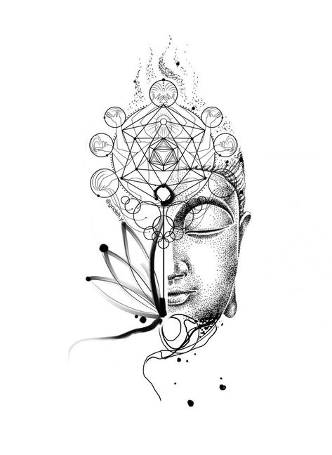 Buddha tattoo  design Buda Tattoo, Chakra Tattoo, Buddhist Tattoo, Geometric Mandala Tattoo, Buddha Tattoo Design, Buddha Tattoos, Buddha Tattoo, Geometry Tattoo, Geometric Tattoo Design