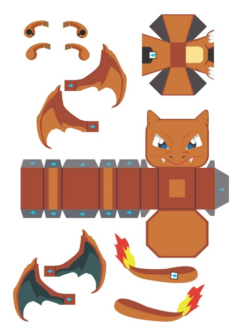 Pokemon Paper Toy, Pokemon Papercraft Templates, Pokemon Paper Crafts, Pokemon Papercraft, Easy Pokemon, Papercraft Pokemon, 3d Pokemon, Pokemon Pattern, Pokemon Craft